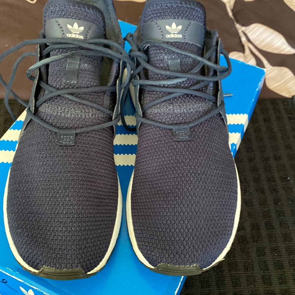 Blue and white kids size 3 adidas
